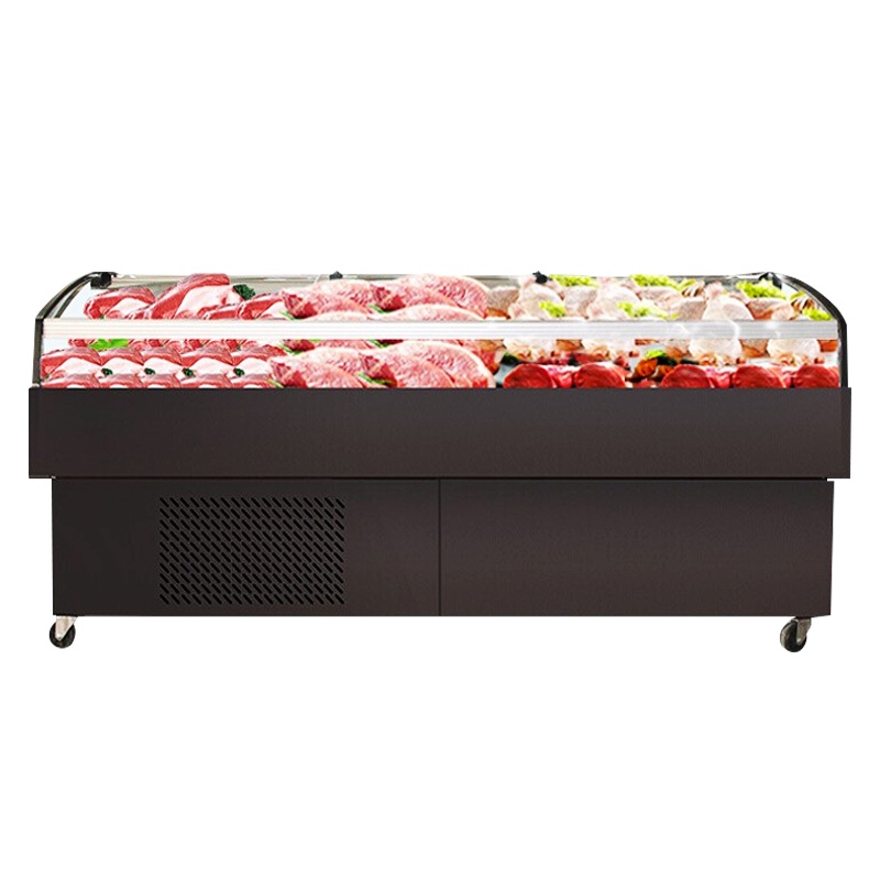 埃利斯(AILISI)1.6米商用冷鲜肉扁平展示柜冷藏猪肉鸭脖保鲜柜卧式冰柜商用水果冷藏柜超市冷柜风直冷鲜肉柜