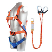 谋福CNMF高空作业安全带 安全绳全身五点欧式保险带 施工双保险安全带(欧式双绳大勾1.8米[带缓冲包])521