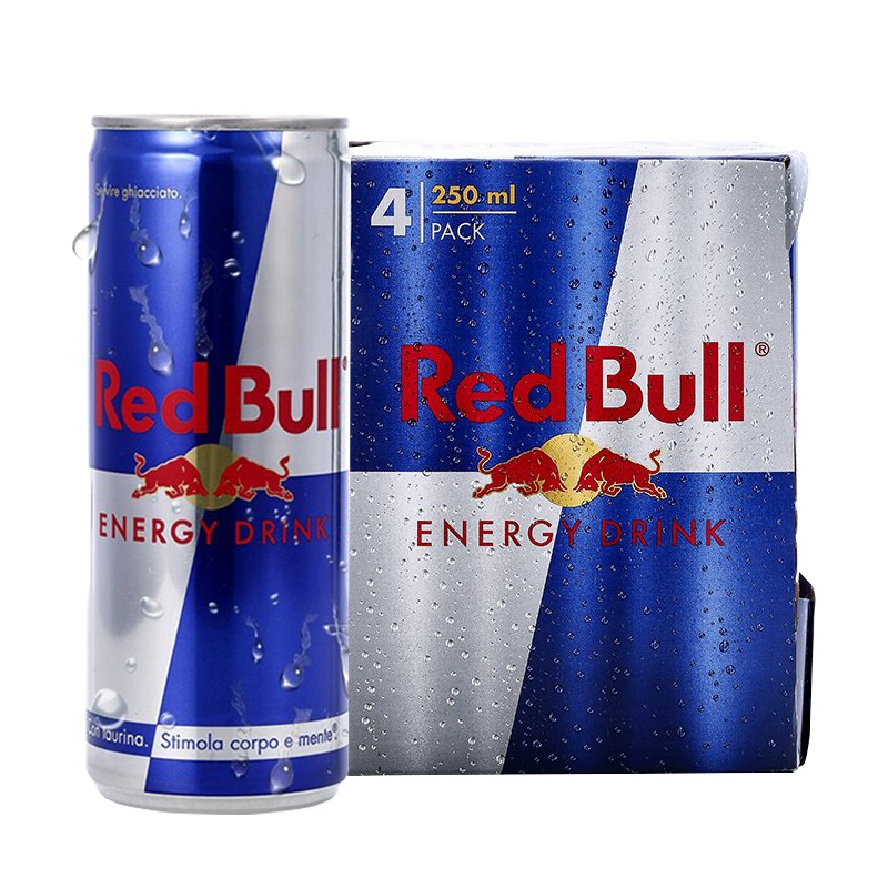 奥地利原装进口 红牛(Red Bull)含气维生素功能饮料 250ml*4罐