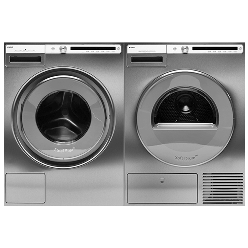 雅士高ASKO欧洲原装进口8kg抗敏洗+8kg热泵烘不锈钢洗烘套装W4086C.S.CN+T408HD.S.CN