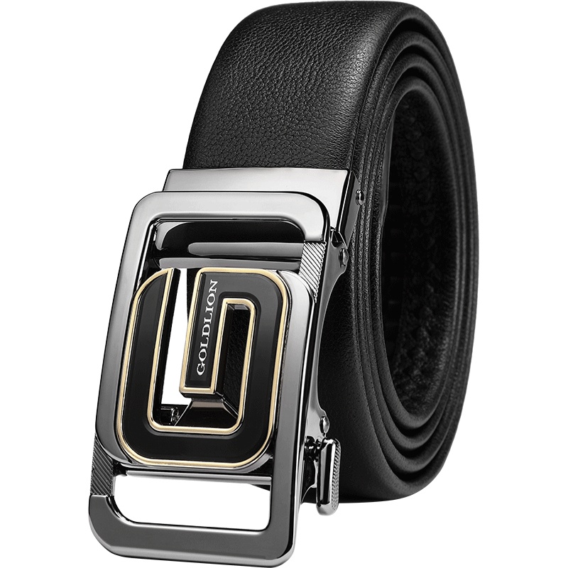 金利来(GOLDLION)男士皮带 头层牛皮青年自动扣腰带休闲商务裤带