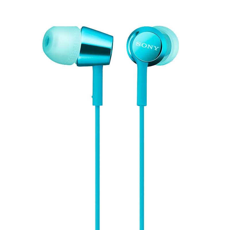 索尼(SONY)入耳式立体声通话耳机MDR-EX155AP 浅蓝色