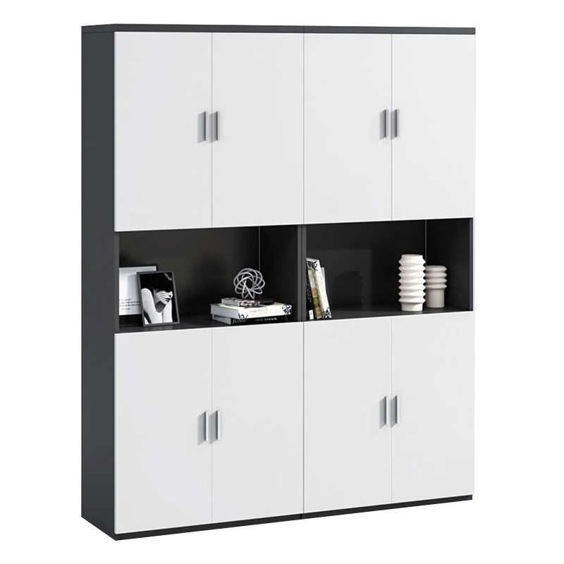 汉诺鑫威办公室书柜文件柜三/四门矮柜木质老板办公桌文具柜书柜展柜组合五层板式[工厂现做 7天内发货]