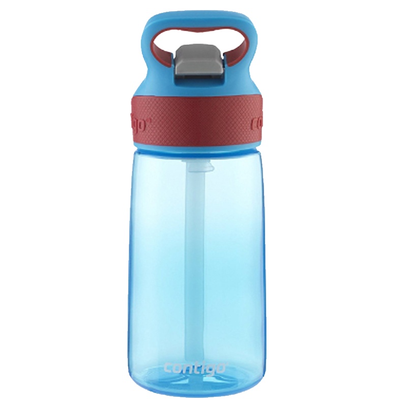 [爸爸去哪儿多多同款]Contigo康迪克 美国进口 儿童吸管水杯 卡通食品级塑料不保温便携水杯宝宝防漏水壶 414ml