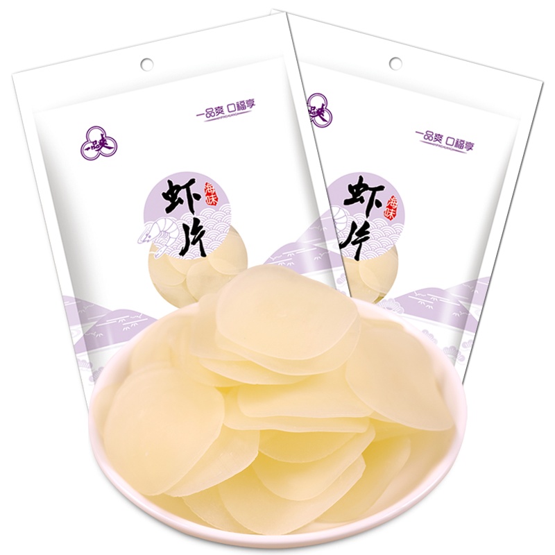 一品爽 虾片200g*2 油炸原料 虾片自己炸 网红膨化食品