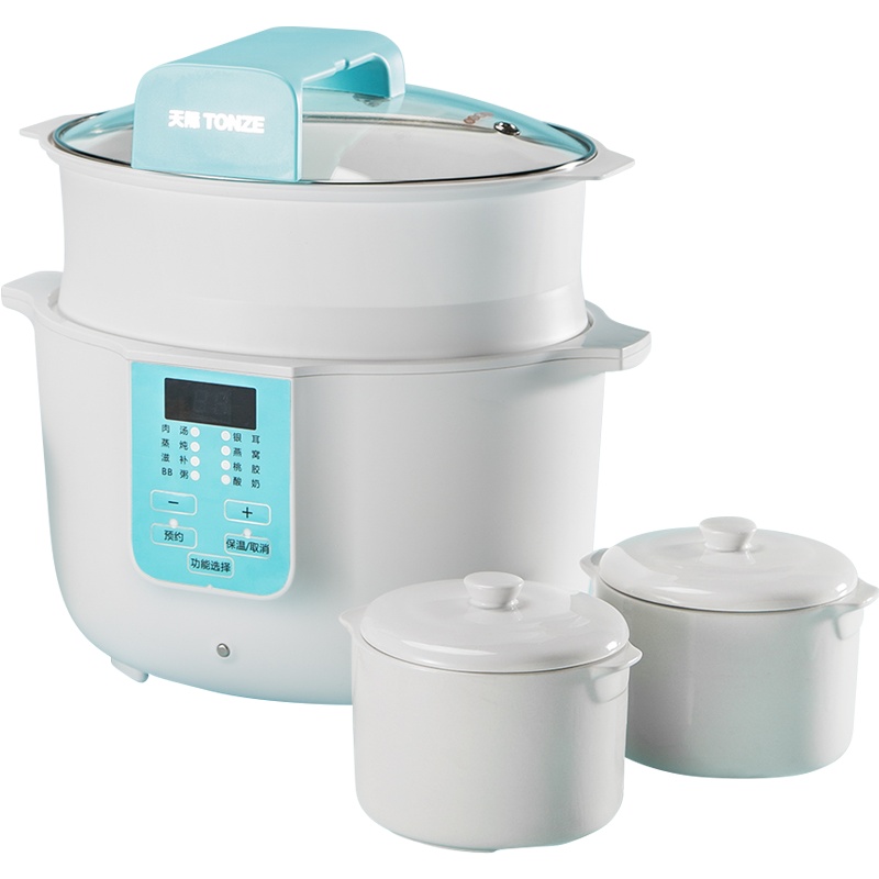 天际DGD18-18AWG-电炖炖锅陶瓷内胆一锅单胆煲汤煮粥锅1-2L/1.8升隔水炖盅燕窝甜品多功能家用全自动预约定时