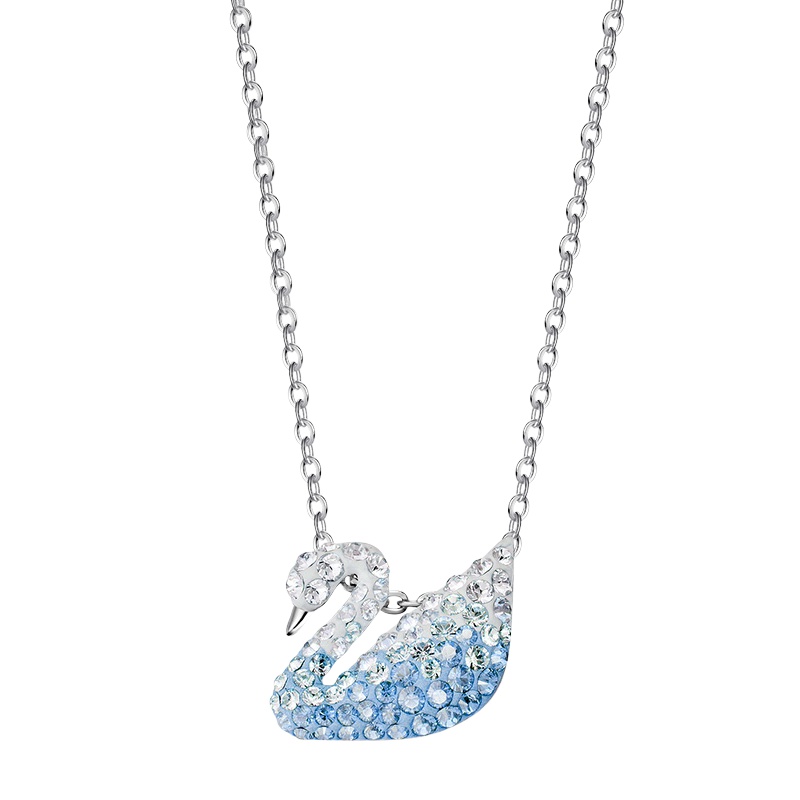 SWAROVSKI施华洛世奇19新款渐变蓝天鹅水晶项链小号 人造水晶 送恋人5512094