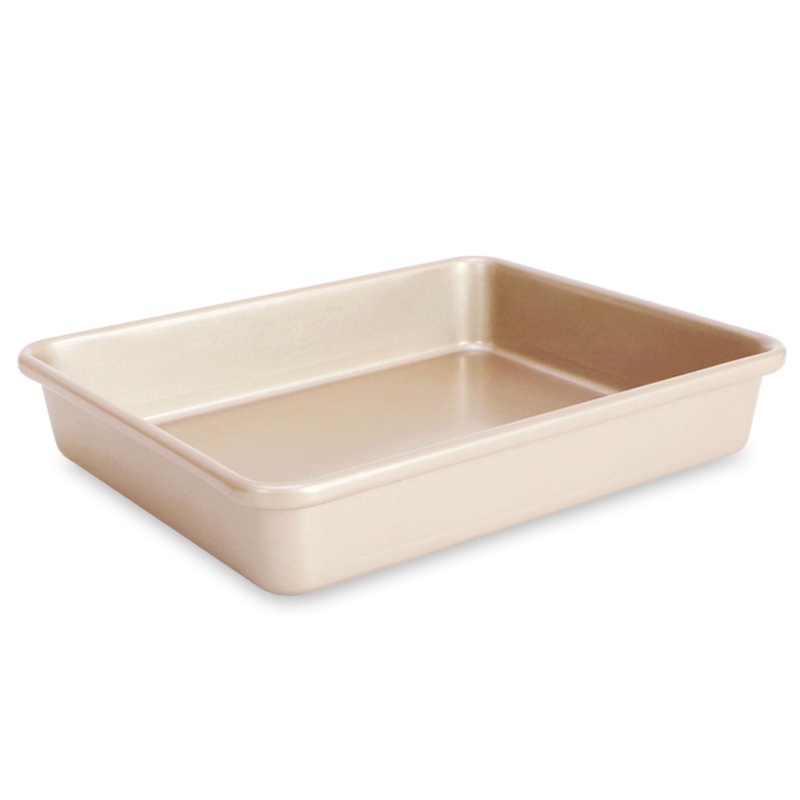 学厨11寸长方形加高古早蛋糕烤盘28.1*23.1*5.1cm香槟金不粘月饼面包饼干曲奇蛋挞家用烤箱烘焙模具WK9409