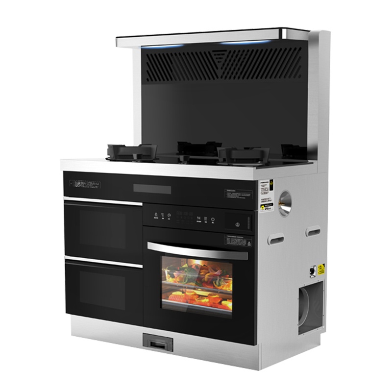 优好(UOHO)升级25m3HJ15XK01-XK一体式集成灶一米款家用抽油烟机燃气灶双灶蒸烤一体消毒柜套装天然气