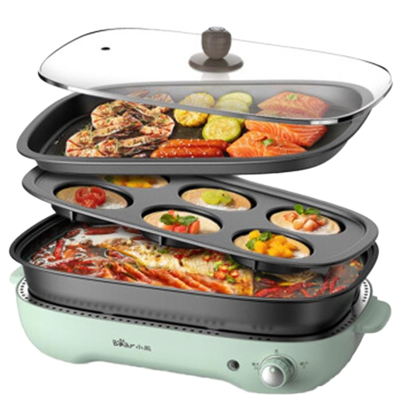 小熊(bear)多功能锅料理锅电炒锅烤涮一体4L电热锅DHG-C40D5