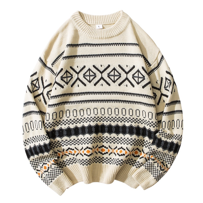 冬季新款男士加厚款毛衣青中年时尚百搭圆领男士针织衫套头男士长袖毛衣男士毛衫大码宽松男装吉普战车JIPUZHANCHE