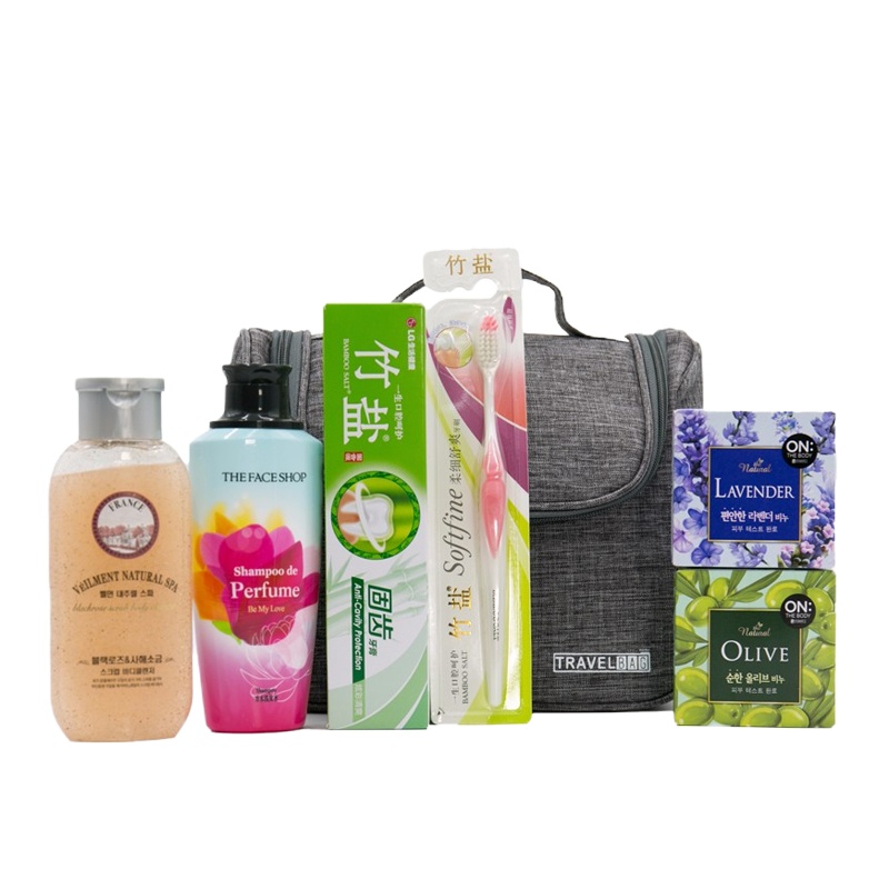 LG生活健康 日用品套装悦享臻礼B（洗发水沐浴露牙膏牙刷香皂带洗漱包）