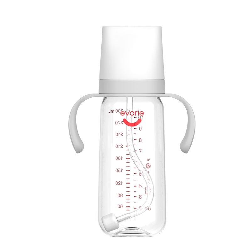 爱得利Tritan宽口带柄自动奶瓶300mL