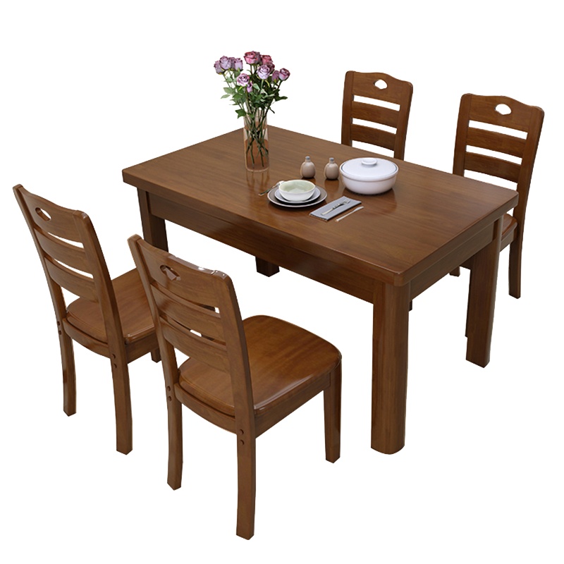 瑞丰杰 食堂餐桌椅实木餐桌椅RJ-CZY031一桌四椅