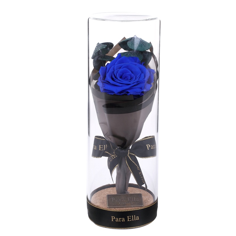 Para Ella 010系列彩灯许愿瓶深蓝玫瑰花永生花礼盒鲜花速递女神节创意礼物情人节礼物生日结婚纪念日礼物送女生女友