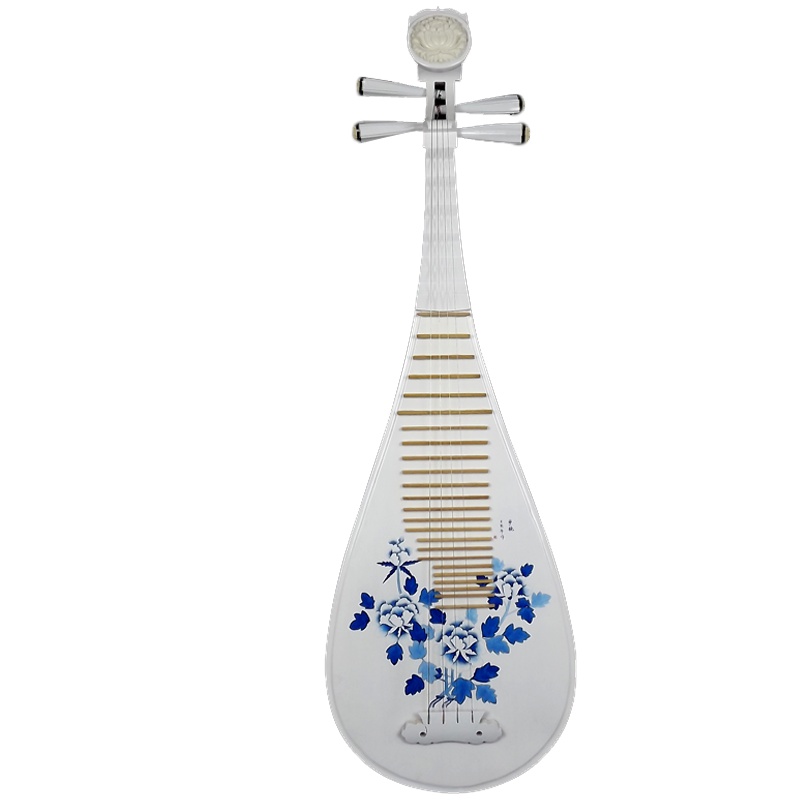 梵巢 舞台演奏 成人 白色油漆 青花瓷风格 琵琶乐器 PP-09 手绘牡丹图案 演出用琴 青花瓷牡丹琵琶PP-09