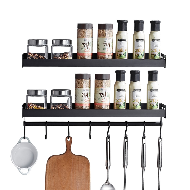 伯盾免打孔厨房浴室置物架厨房挂件收纳架调料调味品挂架卫生间壁挂架