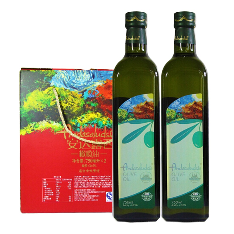 中粮 安达露西纯正橄榄油礼盒 750ml*2瓶