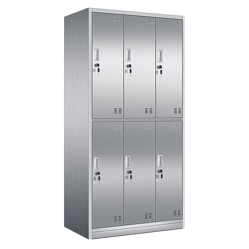 [一鹏]更衣柜304不锈钢六门员工储物文件柜器械柜鞋柜带锁浴室存包柜