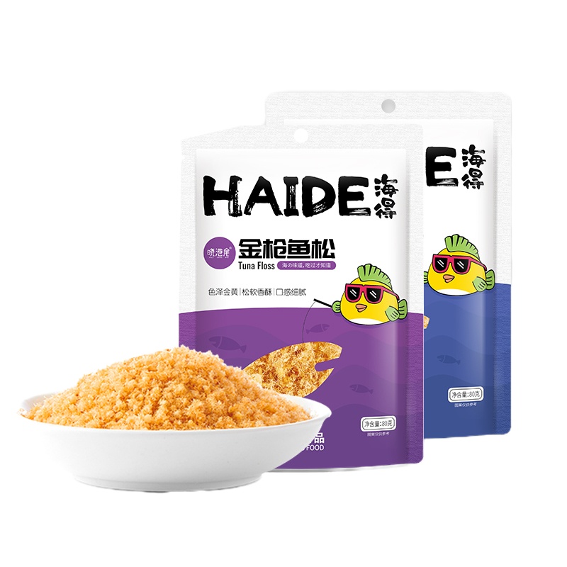 海得晓港尾金枪鱼松80g+三文鱼松80g