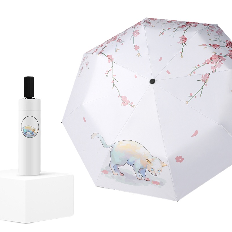 全自动雨伞晴雨两用女可爱小巧纳丽雅便携五折遮阳伞防晒太阳伞 冬-手动三折款