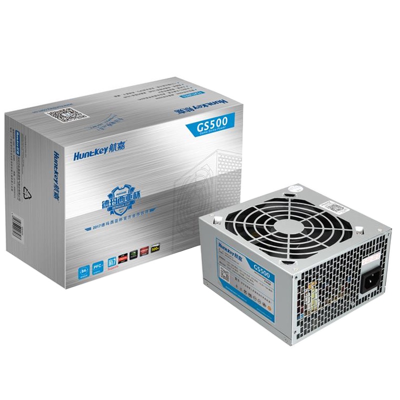 航嘉GS500电源额定400W静音台式电脑主机可配备双8PIN显卡接口