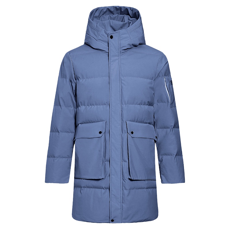 鸭鸭新款羽绒服男中长款冬季时尚连帽休闲保暖外套