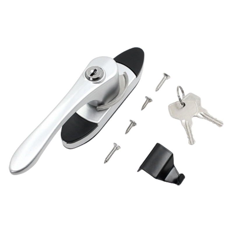 重型豪华阿斯卡利月牙锁带钥匙塑钢铝合金门窗锁扣推拉移门钩锁栓搭扣配件