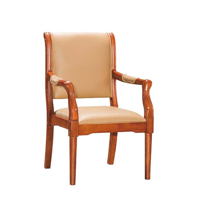 优百丽 SH-38 橡胶木椅 办公家具 办公椅 皮艺老板椅 实木四脚椅 电脑椅会议椅 皮料色彩可定制