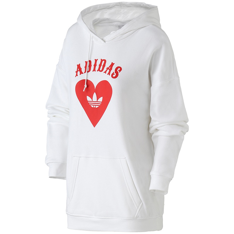adidas阿迪达斯三叶草女装爱心LOGO运动休闲套头卫衣FH8566