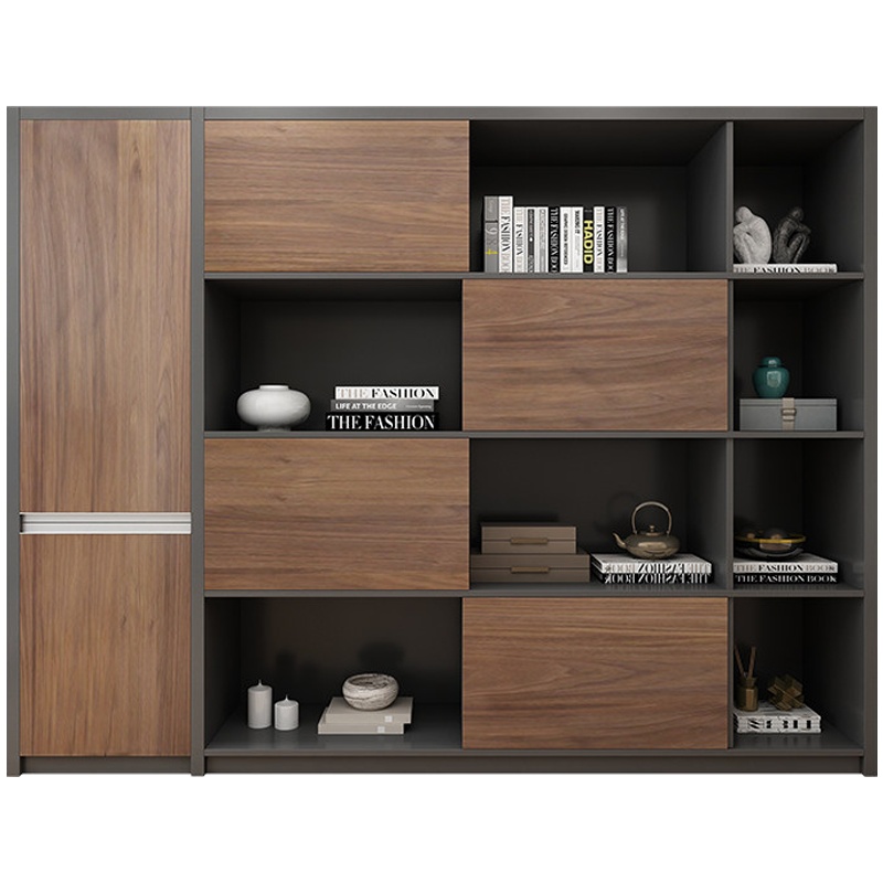 创世人 办公家具文件柜木质老板办公室书柜简约现代资料柜背景柜子