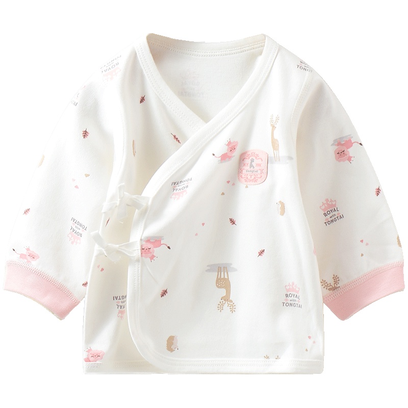 童泰婴儿纯棉和服上衣0-3个月宝宝系带内衣