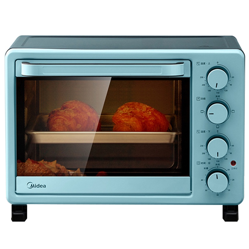 美的(Midea)电烤箱 25升家用 上下独立控温 简约轻氧绿 广景大视窗 含钛加热管PT2531