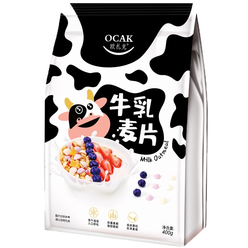 欧扎克益生菌溶豆牛乳麦片即食早代餐冲饮水果燕麦