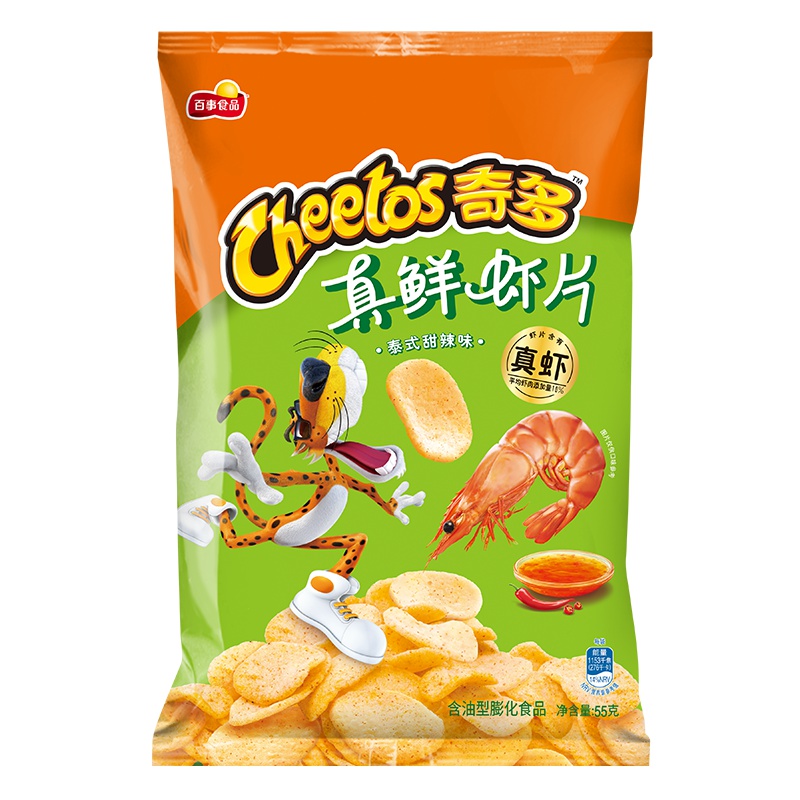 奇多真鲜虾片泰式甜辣味55克 膨化食品
