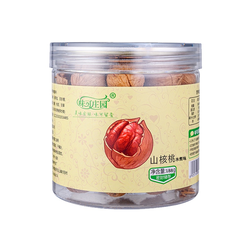 味克庄园临安新货手剥山核桃净重188g罐装小核桃坚果零食炒货 坚果炒货休闲食品老少皆宜营养健康水煮味