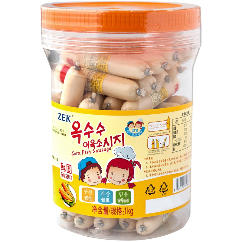 韩国进口 ZEK玉米鳕鱼肠1kg 儿童宝宝食品 海味即食进口零食