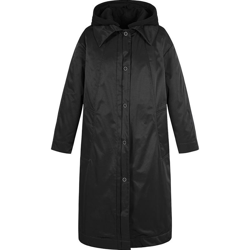 艾莱依2019秋冬新款休闲纯色羽绒服女宽松中长款大衣