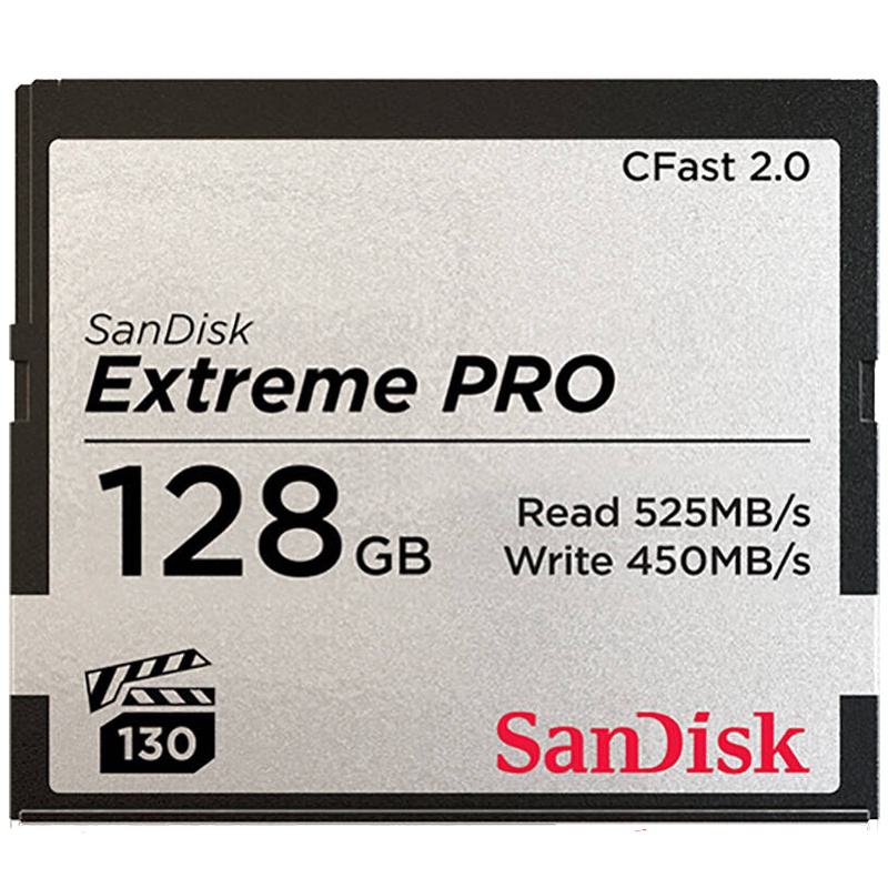 闪迪(SanDisk)128GB CFast 2.0卡 读525MB/s写450MB/s单反相机内存卡摄像机存储卡