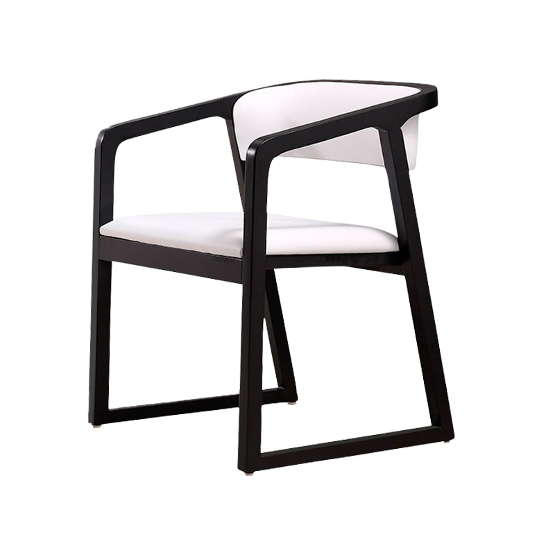 HiBoss椅子现代简约餐椅靠背椅实木家用酒店餐厅带扶手办公北欧中式凳子