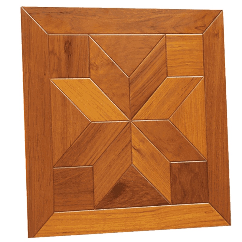 莱诺地板缅甸柚木拼花多层实木复合木地板手工艺术E0环保15mm背景墙适用地暖厂家直销