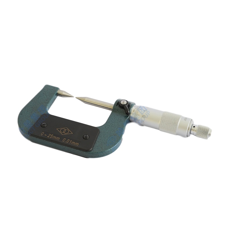 哈量连环尖头外径千分尺 螺旋测微仪器 镶合金 钻头沟槽测量 75-100_0.01mm
