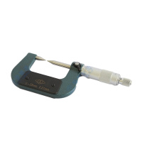 哈量连环尖头外径千分尺 螺旋测微仪器 镶合金 钻头沟槽测量 75-100_0.01mm