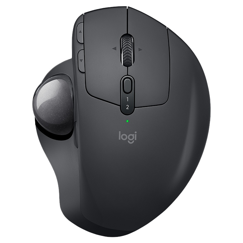 [官方授权店]罗技(Logitech) MX ERGO 无线轨迹球-深灰 优联蓝牙连接 可调节转轴 人体工学设计