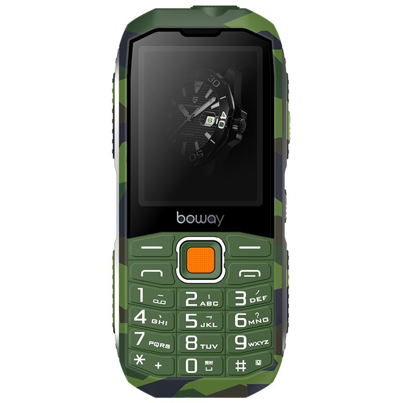 邦华（BOWAY）老人手机大字体 大音量强光手电筒老年手机直板按键功能机长待机移动联通版广场舞手机 N395 迷彩绿