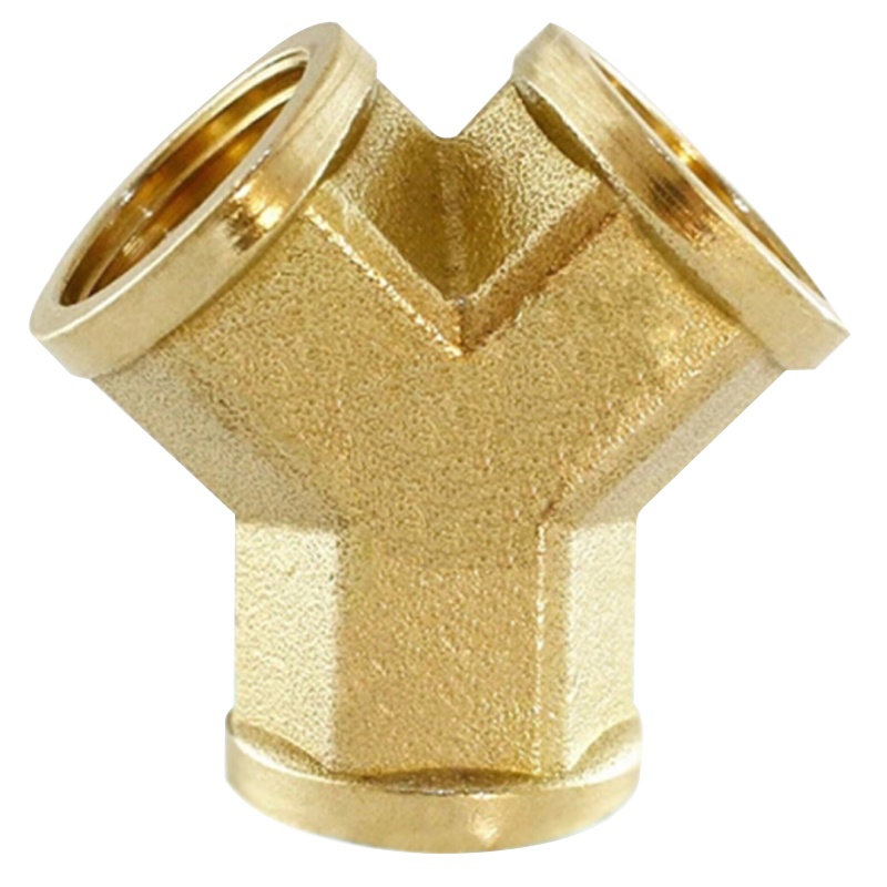 海斯迪克 gnjz-2045 4分DN15铜内牙三通接头 1/2铜接头管件 水暖五金配件 Y型内丝三通(5个)