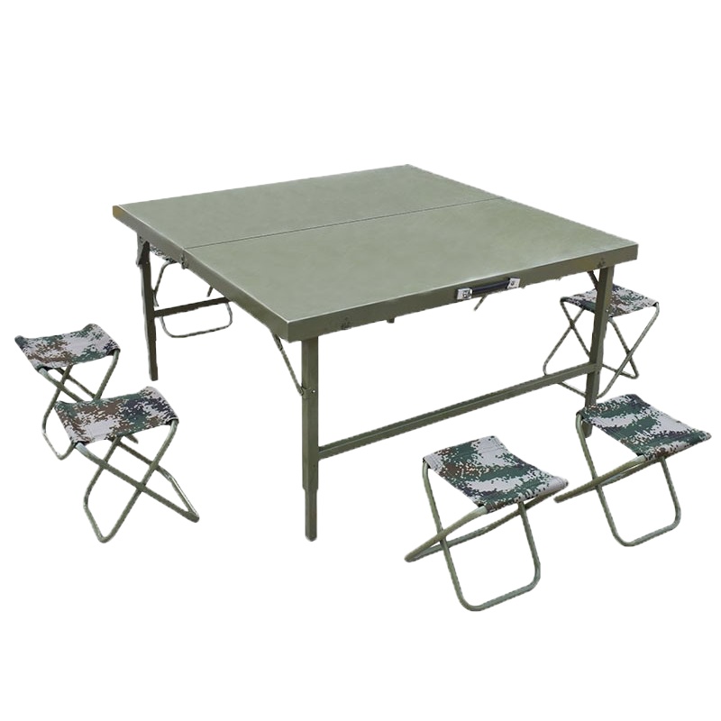 鑫虎威 多功能野营折叠餐桌可折叠便携式手提桌椅军绿色户外野营餐桌