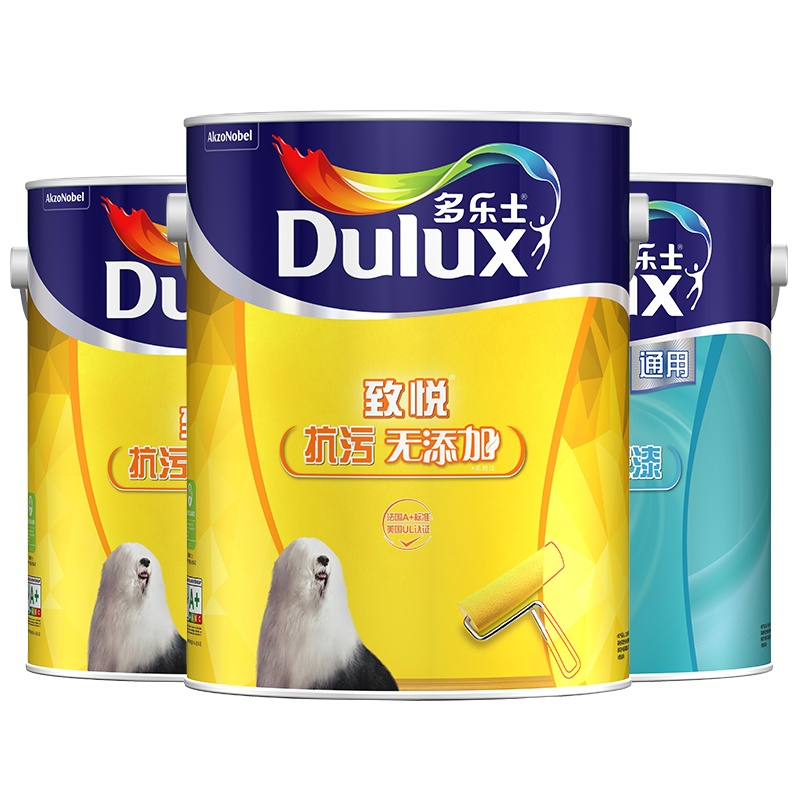 多乐士(Dulux)致悦抗污无添加内墙乳胶漆 墙面漆油漆涂料 A745+A749 套装15L