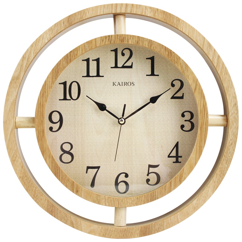 凯乐丝(KAIROS) 现代简约挂钟北欧木质静音客厅卧室挂表清新宜家风格办公时钟创意时尚钟表