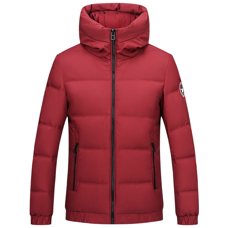 HODO红豆男装 冬季羽绒服休闲时尚短款连帽白鸭绒舒适保暖羽绒服外套男